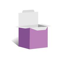 Auto lock Square 3D box template, file vector