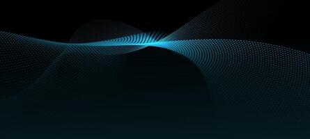 Abstract motion, smooth, soft blue wave line pattern, dot particle. Curve, fluid shape on black background. Illustration modern graphic design for luxury wallpaper, futuristic, technology vector