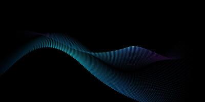 Abstract motion, smooth, wave line pattern, dot particle. Curve and fluid shape on black background. Illustration modern graphic design for luxury wallpaper, futuristic, technology vector