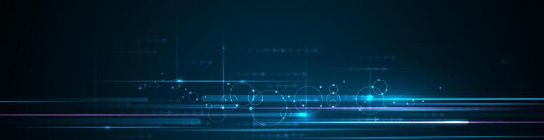 Abstract, science, futuristic, energy technology concept for wallpaper background. Digital image design, line pattern, texture, neon - blue light, motion blur over dark blue gradient background vector
