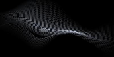 Abstract motion, smooth, soft wave line pattern and dot particle. Curve and fluid shape on black background. Illustration modern graphic design for luxury wallpaper or futuristic technology vector