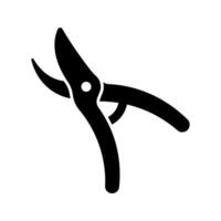 Pruning scissors black icon isolated on white background. vector