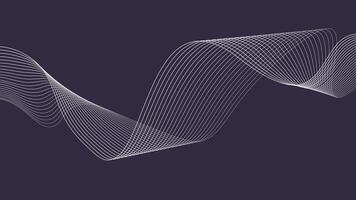 White Abstract Wavy Lines on Dark Background. Modern Minimal Line Art Flow Design vector