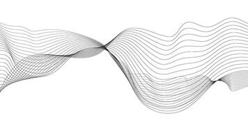 Black Abstract Wavy Lines on White Background vector
