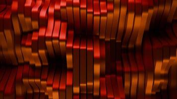 Waving red and orange stripes creating abstract background animation. Design video