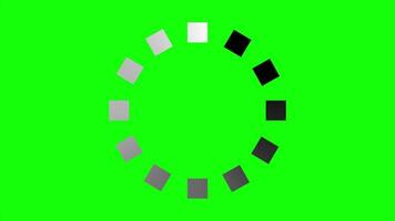 Loading circle animation. Round loading animation. White gradient dotted round loading. Loading animation on green screen video