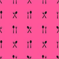 a seamless pattern with a spoon and fork theme decorated with an elegant purple background. suitable for restaurant wall accessories, fabrics, and paper vector