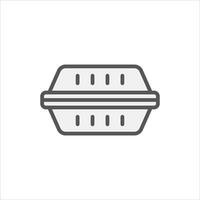 lunch box filled outline icon. Styrofoam color line illustration. vector