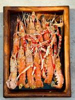 Fresh crayfish roasted using the rustic method classic photo