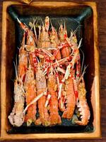 Fresh crayfish roasted using the rustic method only the best photo