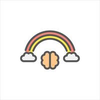 Imagination filled outline icon. Imagination color line illustration. vector
