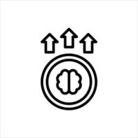 Knowledge Upgrade outline icon. Upgrade black line illustration. vector