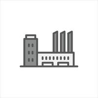 factory building filled outline icon, factory color line illustration. vector