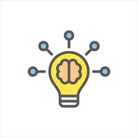 Intelligence filled outline icon. Intelligence color line illustration. vector