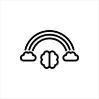 Imagination outline icon. Imagination black line illustration. vector