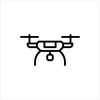 Drone outline icon, Drone black line illustration vector