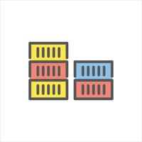 containers filled outline icon. container color line illustration. vector