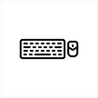 Keyboard and Mouse outline icon. gaming line illustration. vector