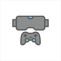 VR Game filled outline icon. gaming color line illustration. vector