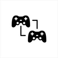 Multiplayer glyph icon. multiplayer gaming black Solid line illustration. vector