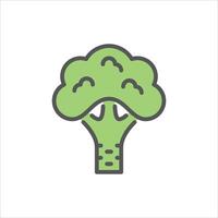 Broccoli filled outline icon. vegetable color line illustration. vector