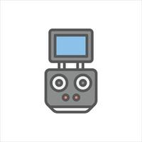 Drone Controller filled outline icon, controller color line illustration vector