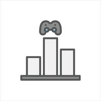 Game Rank filled outline icon. gaming color line illustration. vector