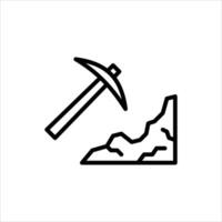 Coal Mining outline icon, Coal Mining black line illustration. vector