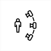 View Angle outline icon, camera view black line illustration vector