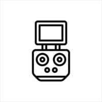 Drone Controller outline icon, controller black line illustration vector