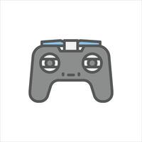 Controller filled outline icon, controller color line illustration vector