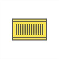 shipping container filled outline icon. freight container color line illustration. vector
