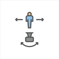 Camera Angle filled outline icon, Camera Angle colour line illustration vector