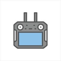 Controller with Display filled outline icon, controller color line illustration vector