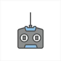 Drone Controller filled outline icon, drone controller color line illustration vector