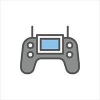 Controller with Display filled outline icon, controller display color line illustration vector