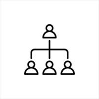 hierarchy outline icon. structure black line illustration. vector