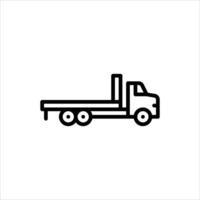 Flatbed outline icon. truck line illustration vector