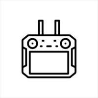 Controller Display outline icon, controller black line illustration vector