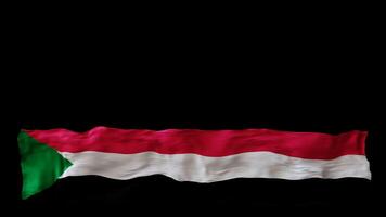 Stylized flag of Sudan waving in the wind, isolated on transparent background, with alpha channel. Animated footer. Suitable for patriotic themes or national event promotions. Motion graphic. video