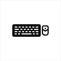 Keyboard and Mouse glyph icon. gaming black Solid line illustration vector
