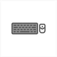 Keyboard and Mouse filled outline icon. gaming color line illustration. vector