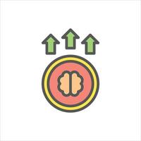 Knowledge Upgrade filled outline icon. Upgrade color line illustration. vector