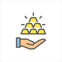 gold filled outline icon. gold color line illustration. vector