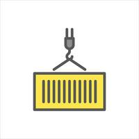 hook filled outline icon. hook container color line illustration. vector