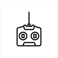 Flying Drone Controller outline icon, controller black line illustration vector