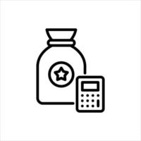 calculation outline icon. calculation black line illustration. vector