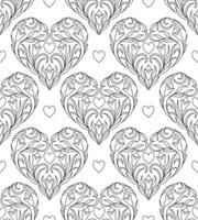 Seamless pattern with floral heart on white background. vector