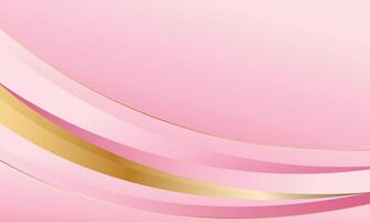 Abstract pink and gold luxury curve background vector