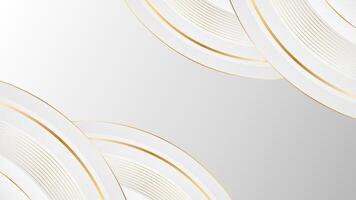 Luxury White Gray Curve Background with Elegant Gold Lines for Business and Branding vector